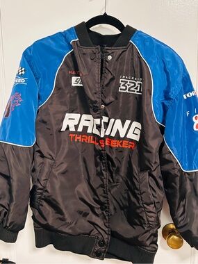Unisex Racing Thrill Seeker Jacket — Black & Blue